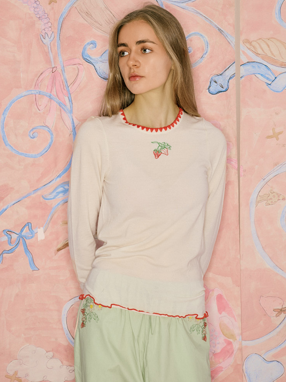 Helmstedt ANDREA LONGSLEEVE T-SHIRT Blouses Buttercream