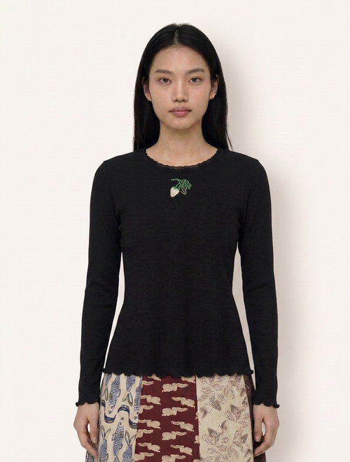 Helmstedt ANDREA LONGSLEEVE T-SHIRT Shirts Black Beauty