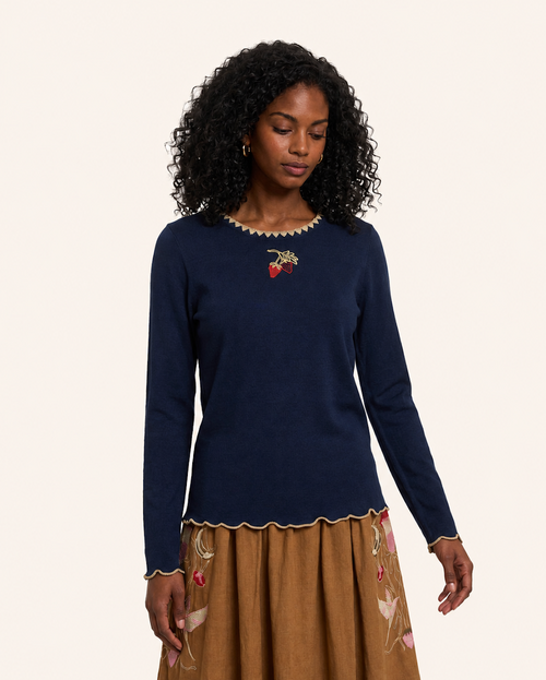 Helmstedt ANDREA LONGSLEEVE T-SHIRT Shirts Midnight Blue