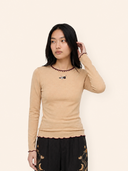 Helmstedt ANDREA LONGSLEEVE T-SHIRT Shirts Vanilla Beige