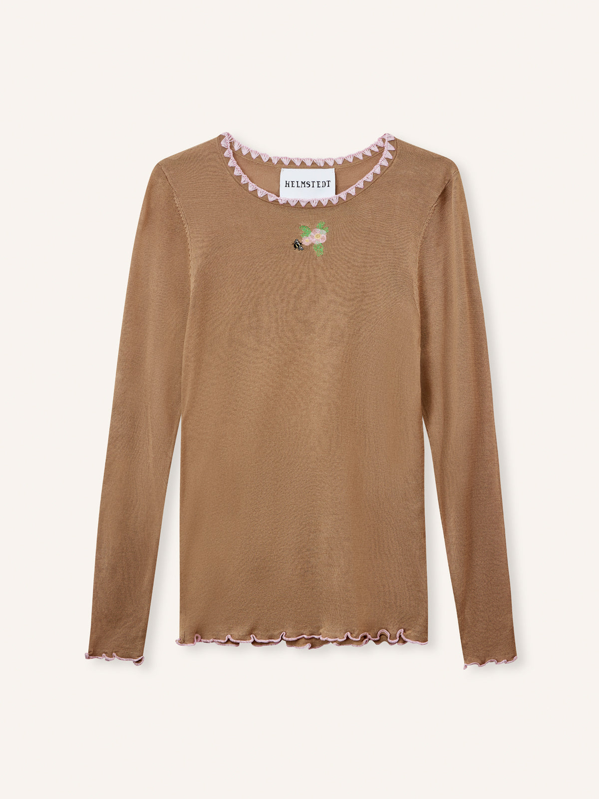 Helmstedt ANDREA LONGSLEEVE T-SHIRT Tops Nougat Creme