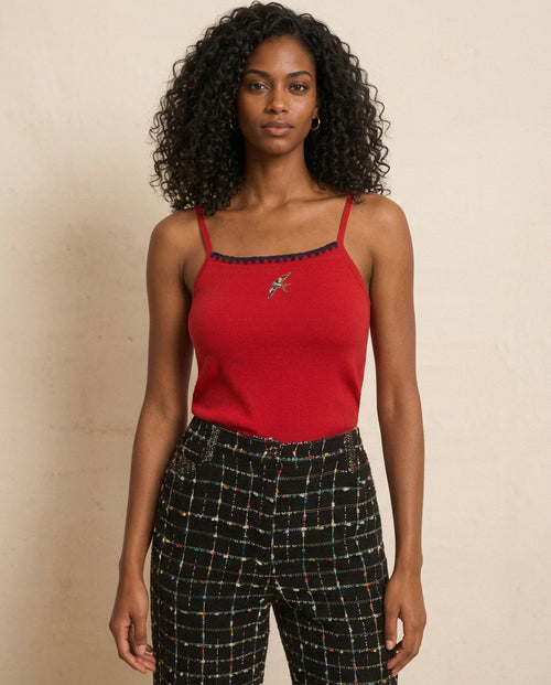 Helmstedt ANDREA STRAP TOP Tops Cranberry Red