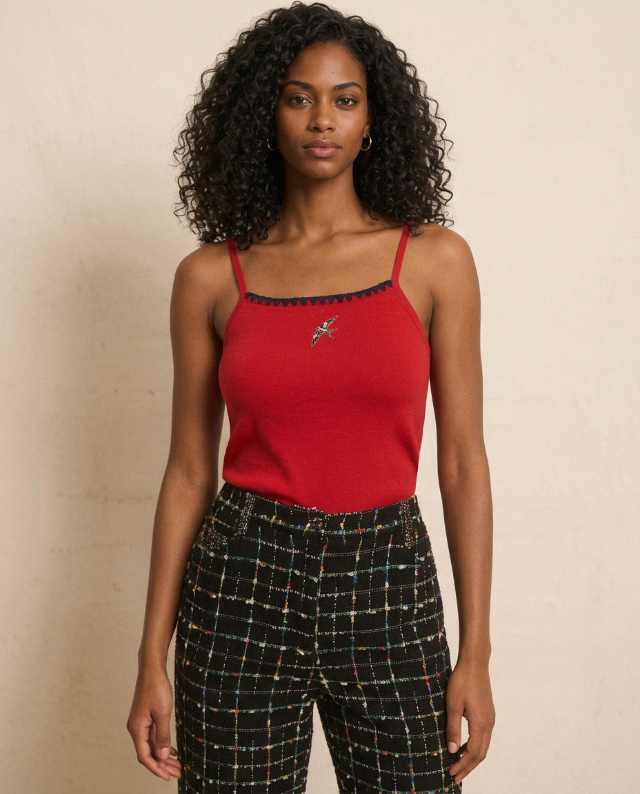 Helmstedt ANDREA STRAP TOP Tops Cranberry Red
