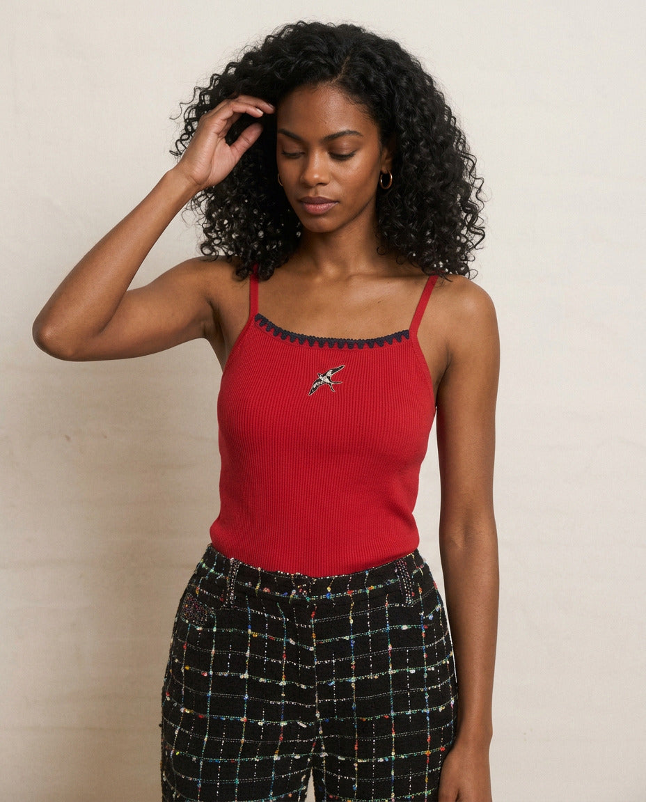 Helmstedt ANDREA STRAP TOP Tops Cranberry Red