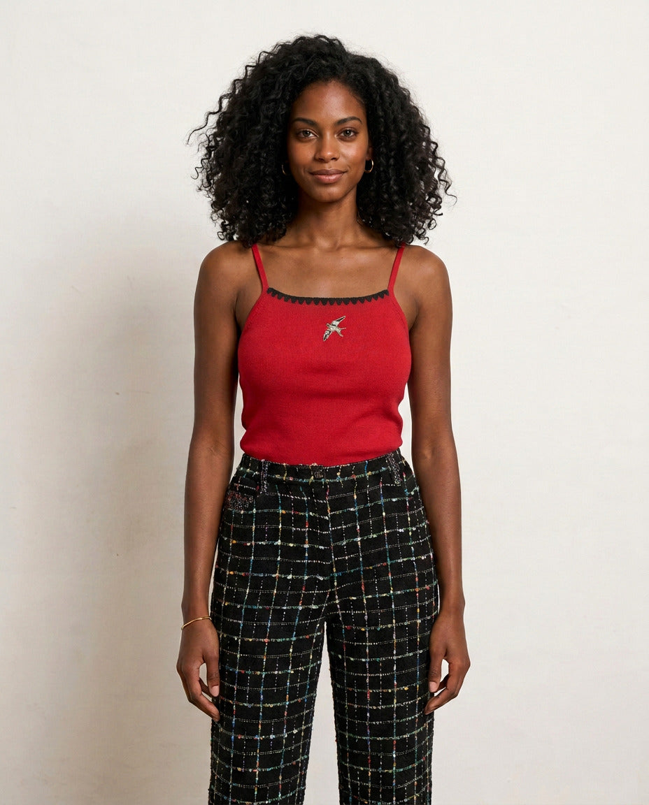 Helmstedt ANDREA STRAP TOP Tops Cranberry Red