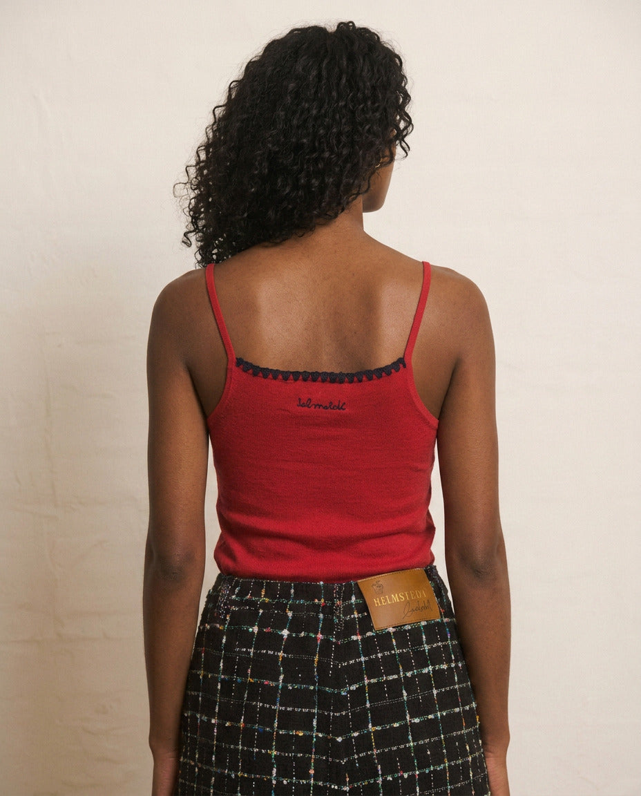 Helmstedt ANDREA STRAP TOP Tops Cranberry Red