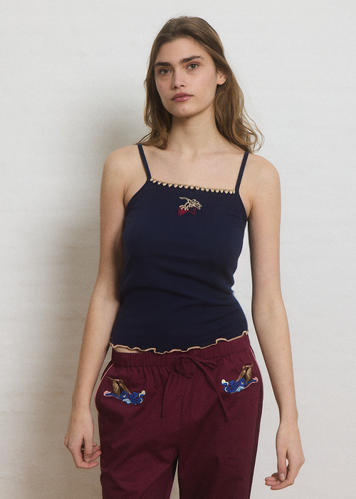Helmstedt ANDREA STRAP TOP Tops Midnight Blue