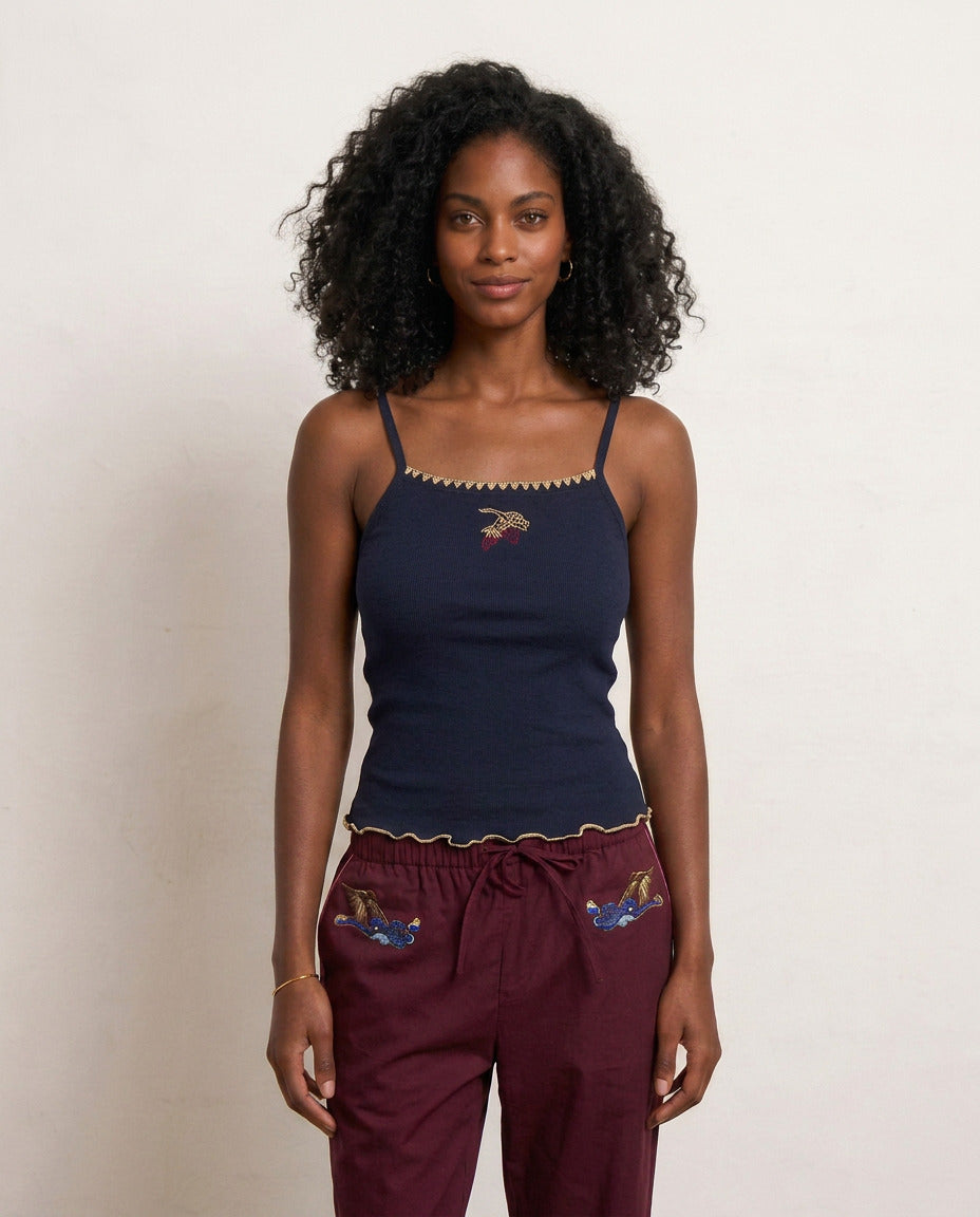 Helmstedt ANDREA STRAP TOP Tops Midnight Blue