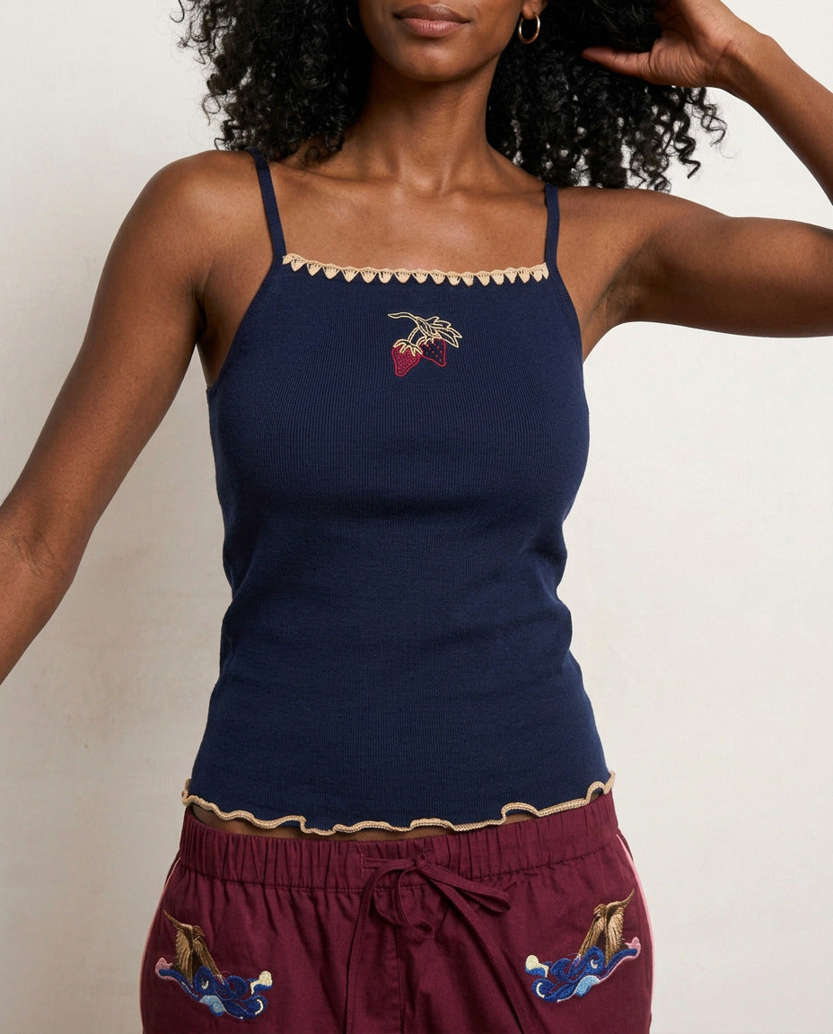 Helmstedt ANDREA STRAP TOP Tops Midnight Blue