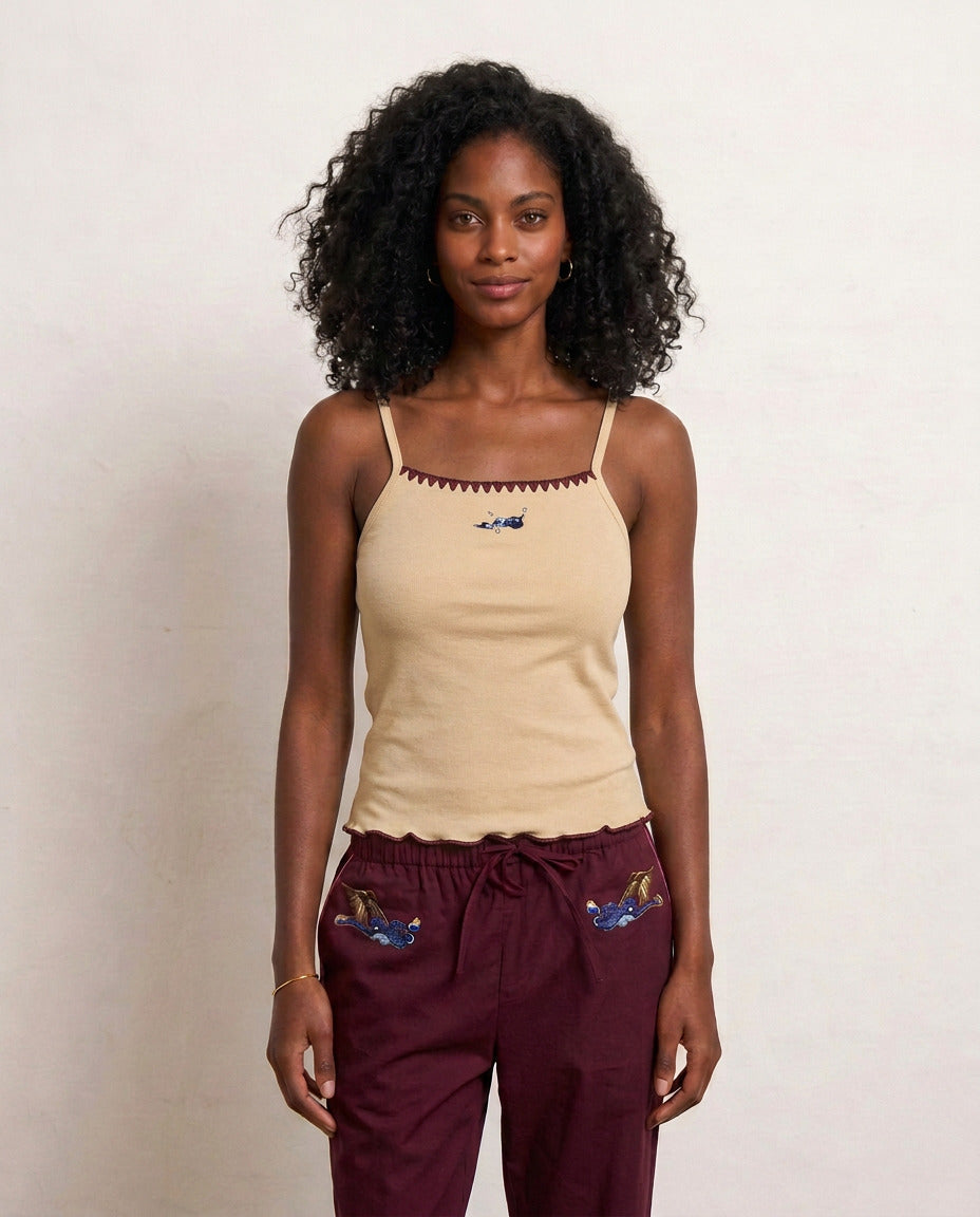 Helmstedt ANDREA STRAP TOP Tops Vanilla Beige