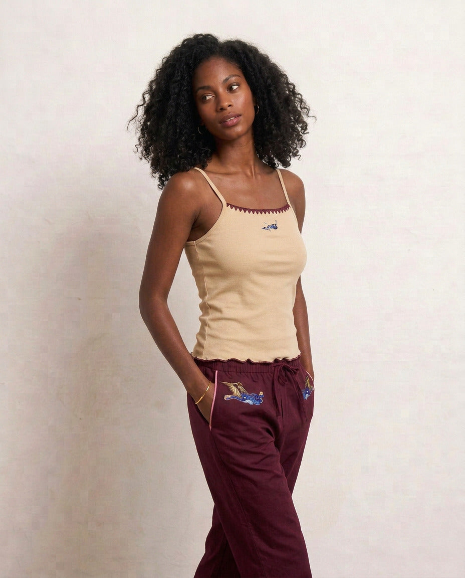 Helmstedt ANDREA STRAP TOP Tops Vanilla Beige