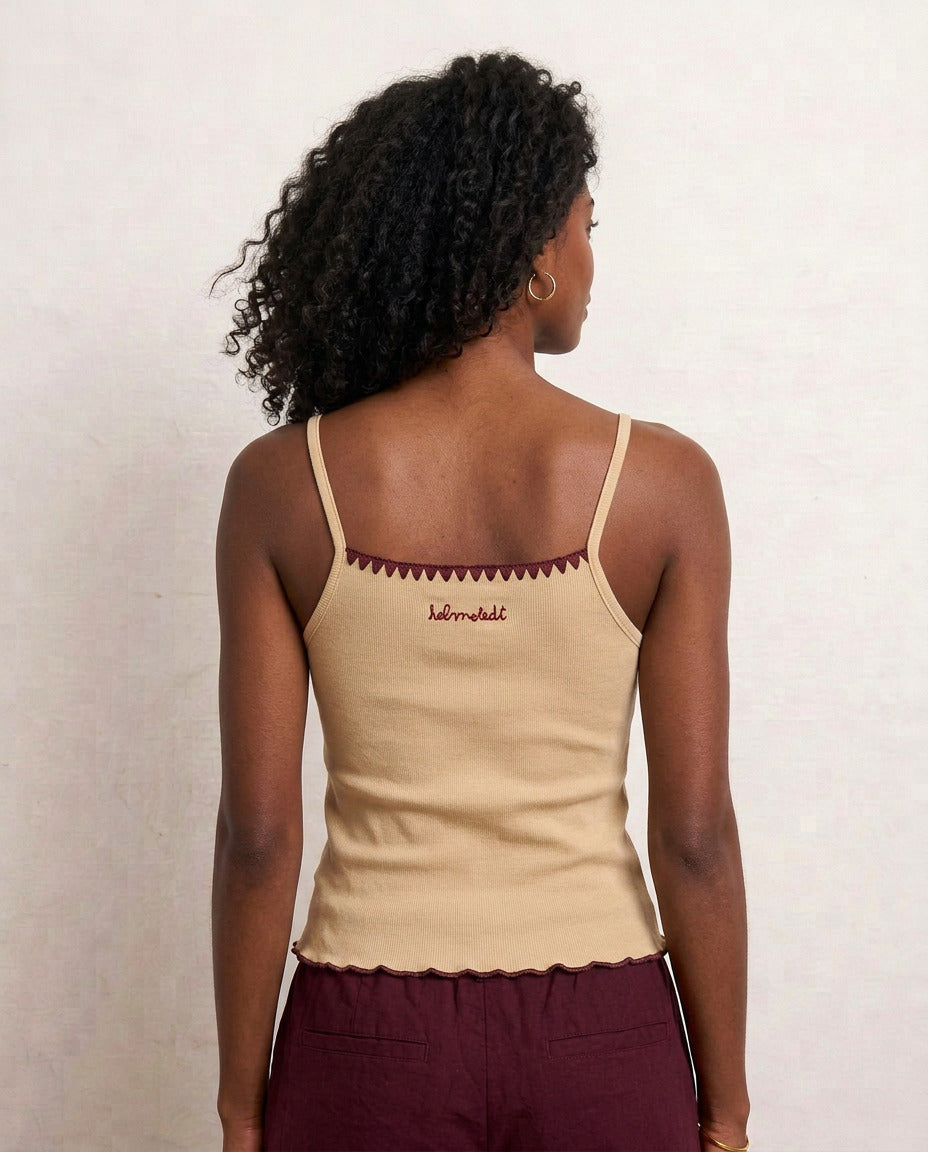Helmstedt ANDREA STRAP TOP Tops Vanilla Beige