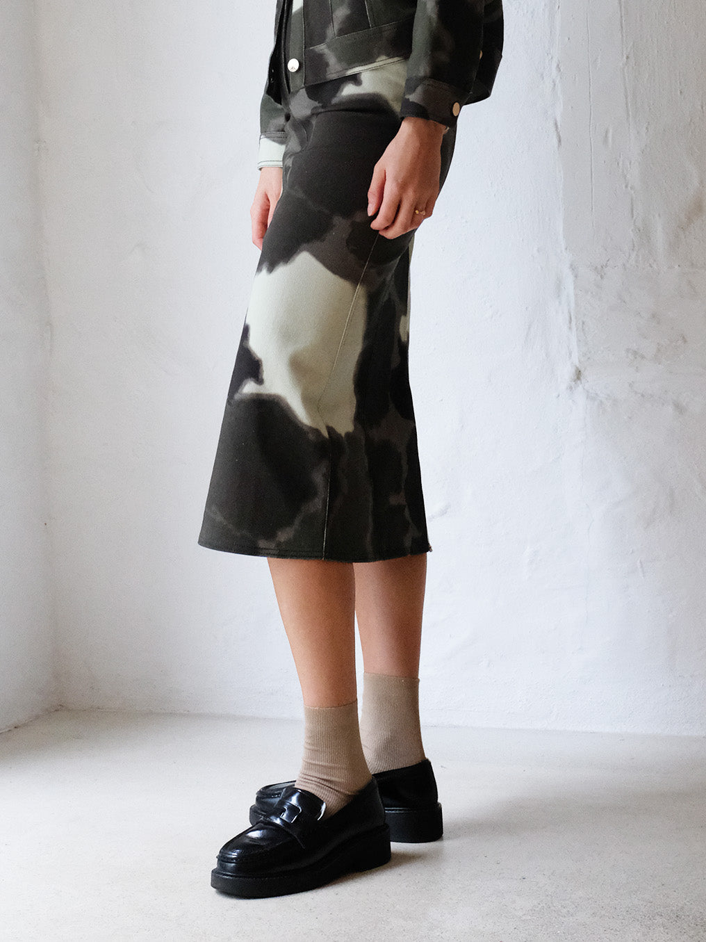 Helmstedt ASTA DENIM SKIRT  Tie Dye Green