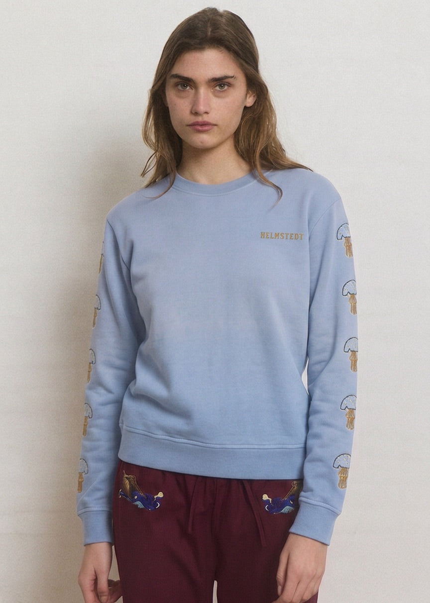 Helmstedt AVERY CREWNECK - BLUE Jersey Blue Gradient