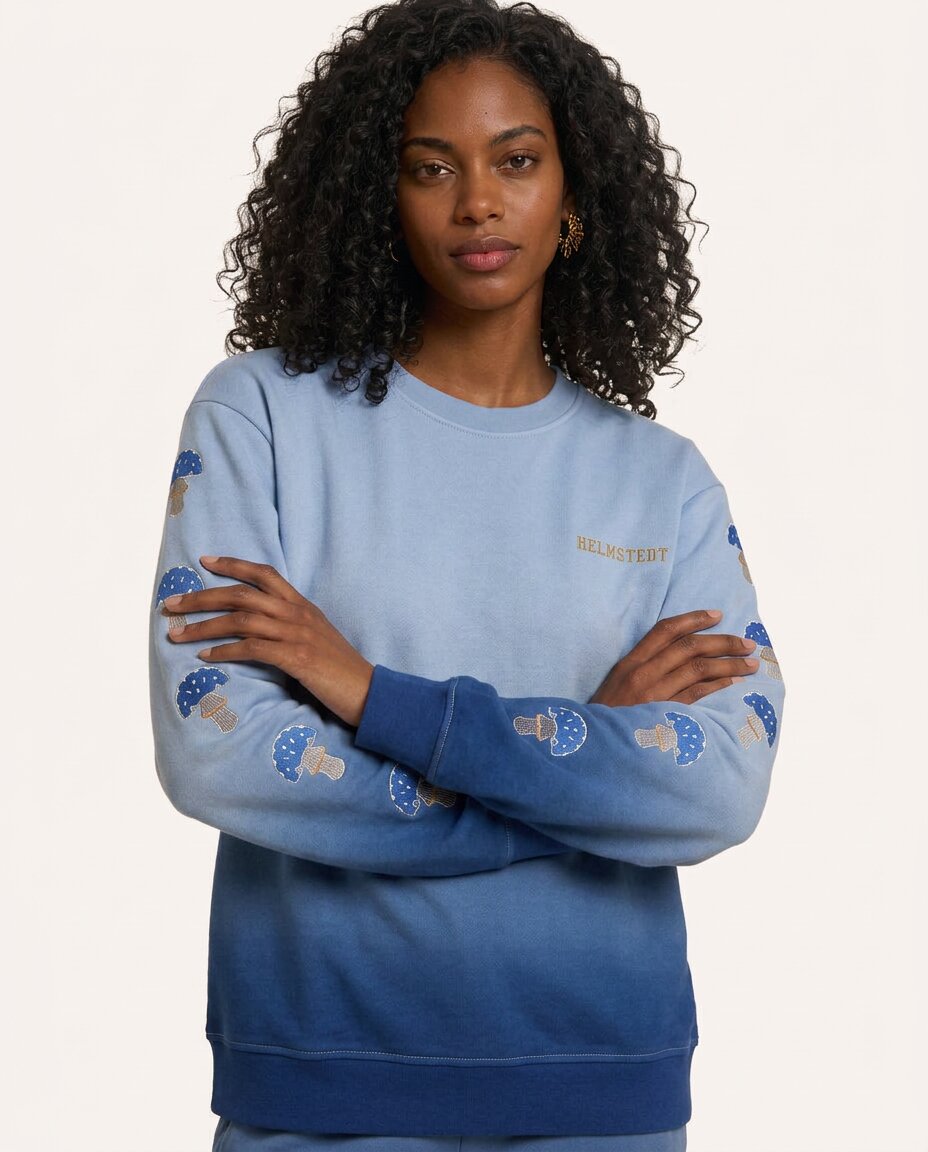 Helmstedt AVERY CREWNECK - BLUE Jersey Blue Gradient