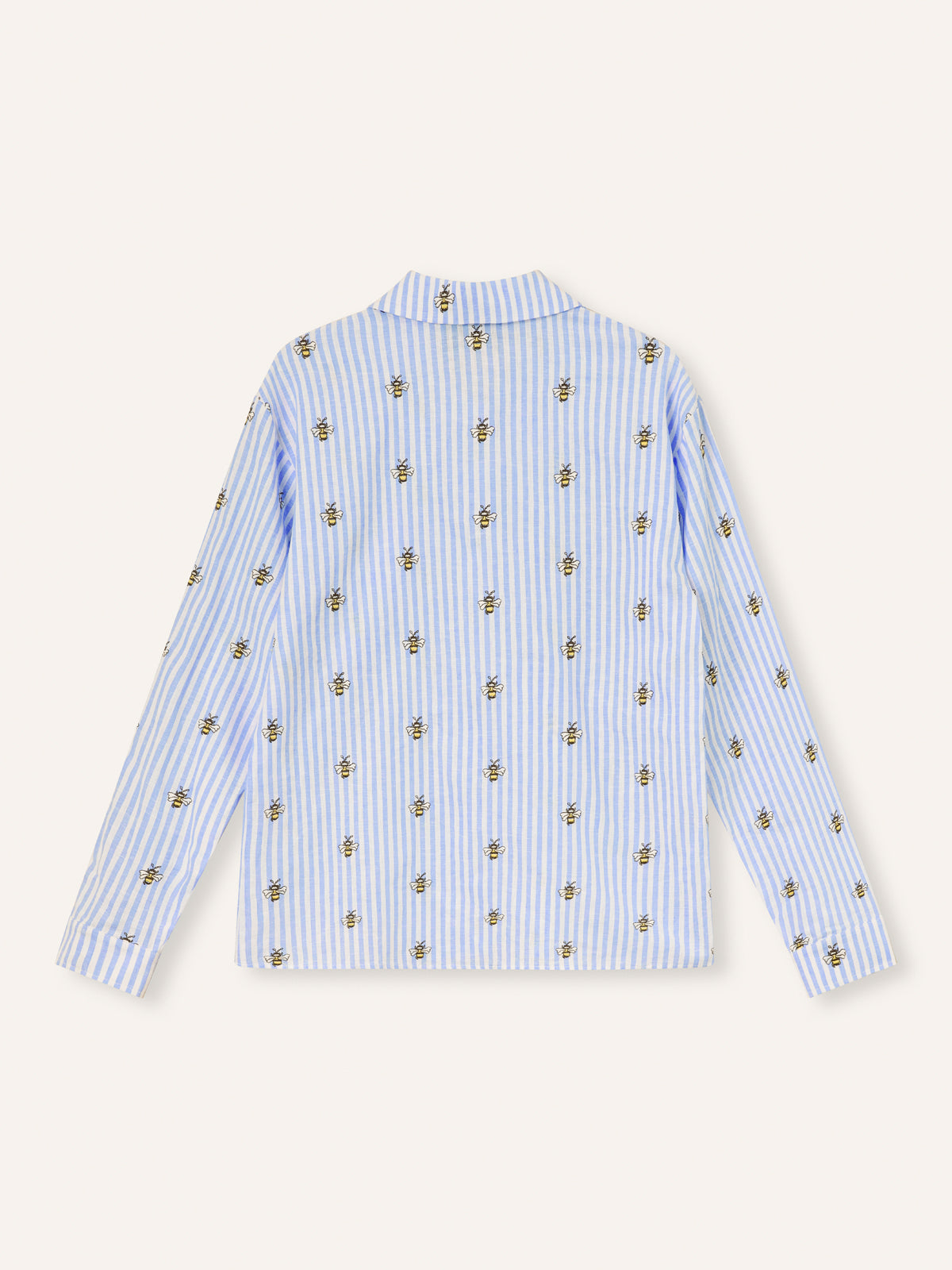 Helmstedt Aleta Shirt Longsleeve Shirts Blue Stripe w Bee Emb