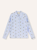 Helmstedt Aleta Shirt Longsleeve Shirts Blue Stripe w Bee Emb