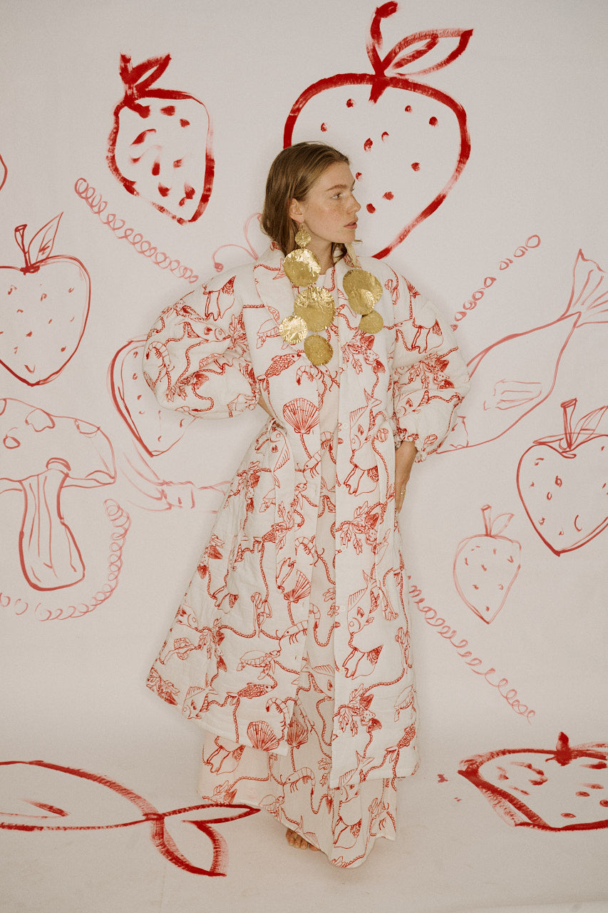 Helmstedt Alexandra Coat Coats Red Dreamy Sea Print