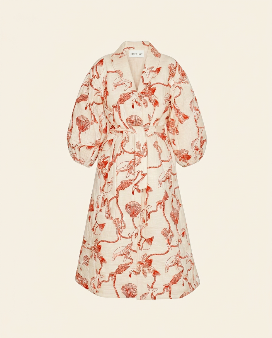 Helmstedt Alexandra Coat Coats Red Dreamy Sea Print