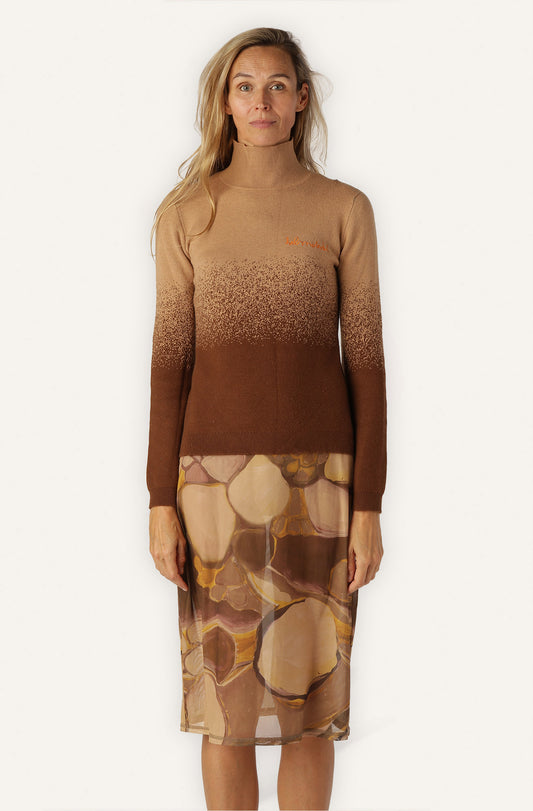 AWA KNIT TURTLENECK - Brown Gradient