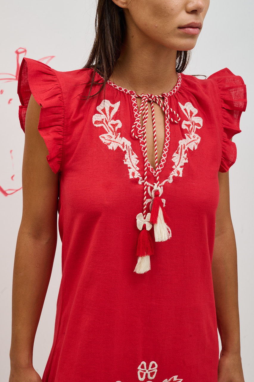 Helmstedt Ditte Dress Dresses Red Strawberry