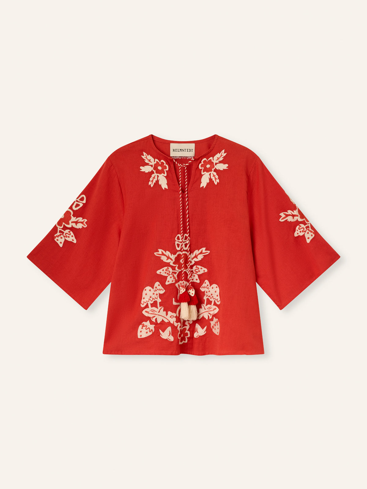 Helmstedt Dottie Blouse Blouses Red Strawberry