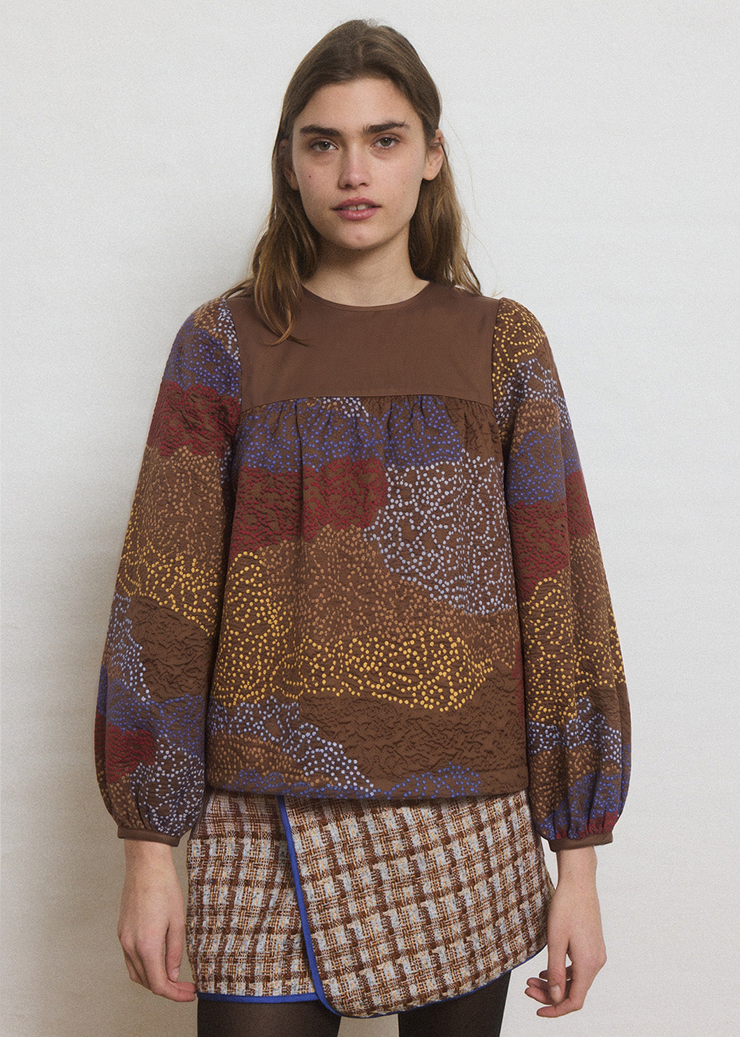 Helmstedt ELENA BLOUSE - BROWN DUNE Blouses Tiramisu