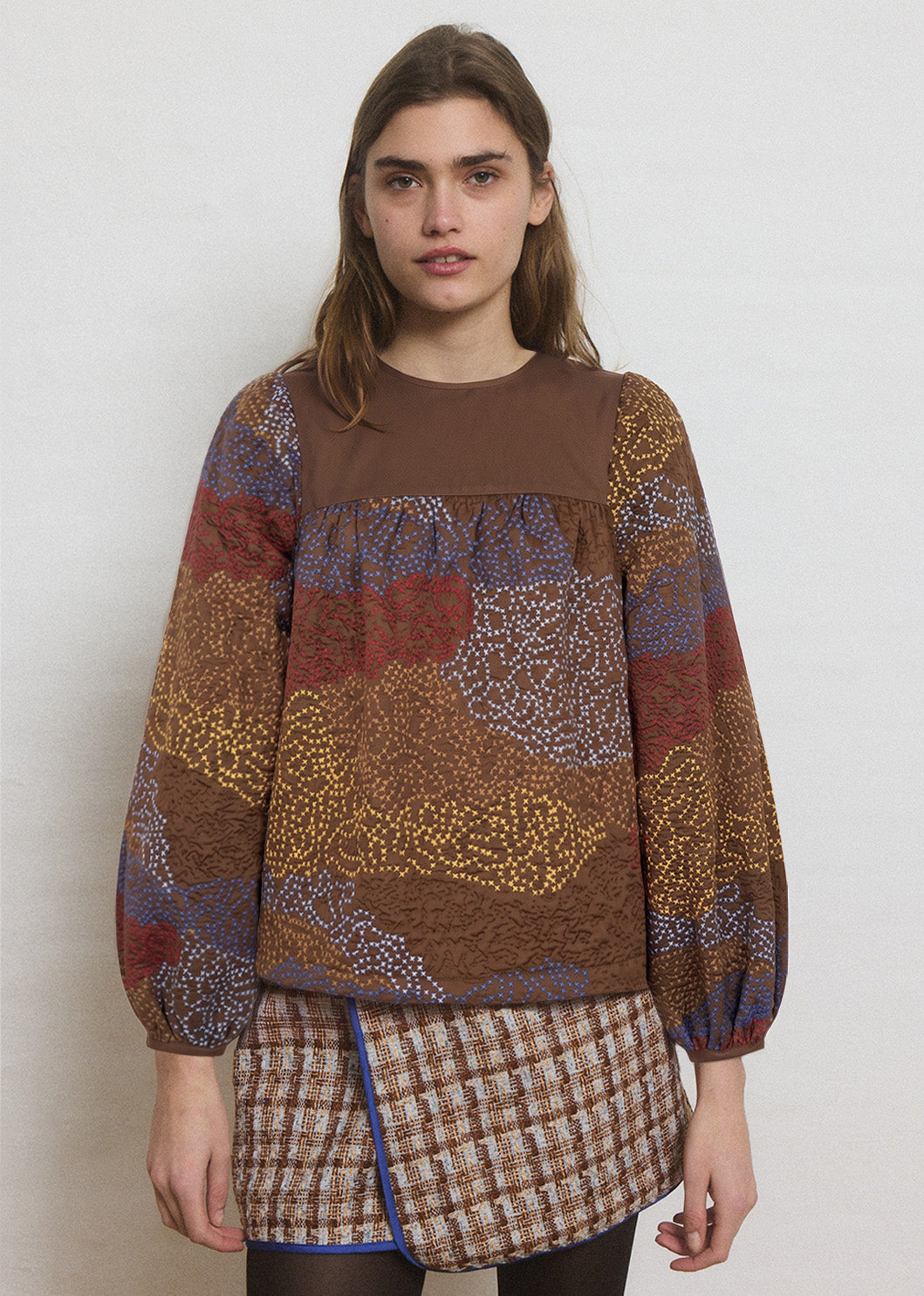 Helmstedt ELENA BLOUSE - BROWN DUNE Blouses Tiramisu