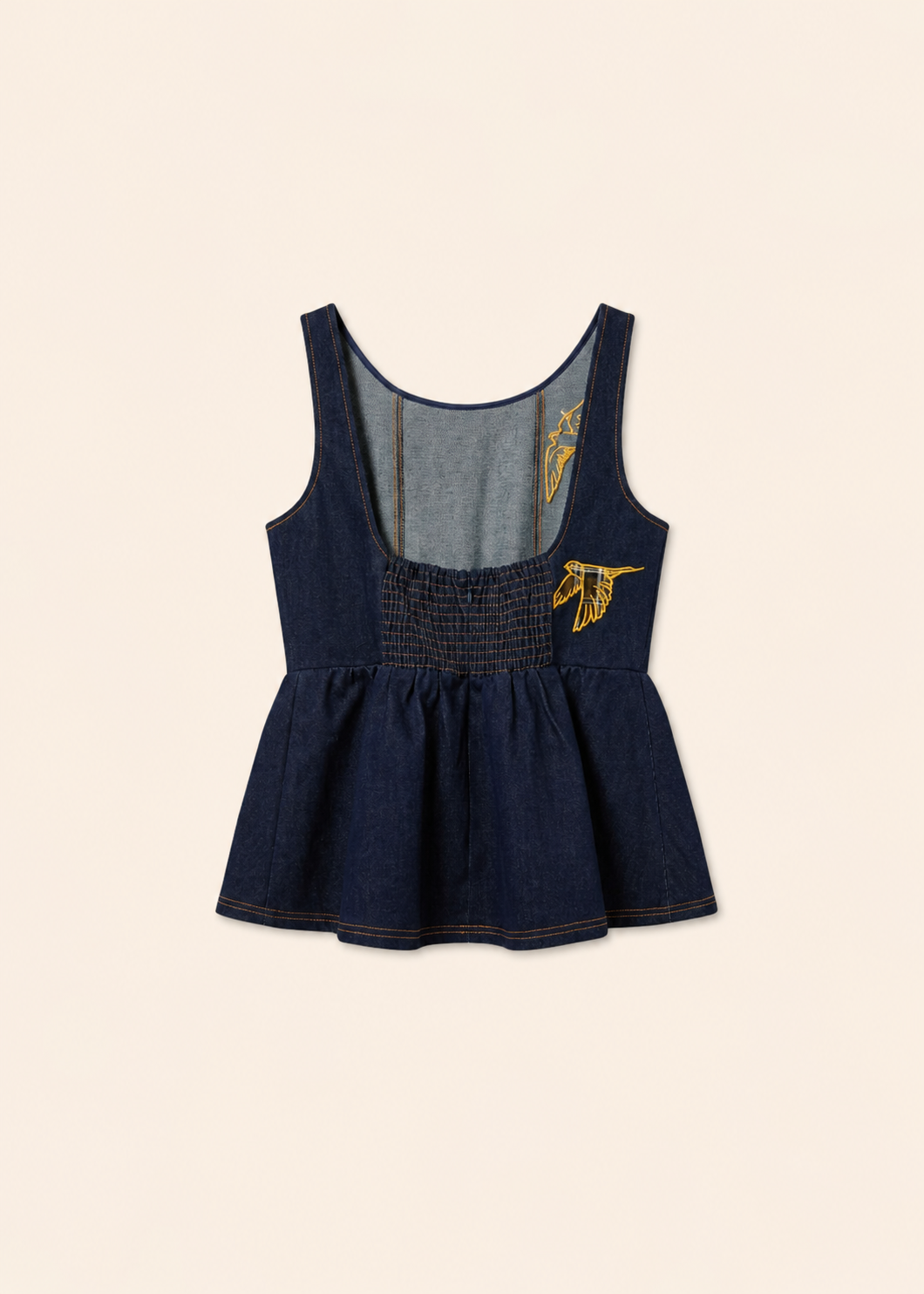 Helmstedt EMILIE DENIM TOP Tops Dark Blue Denim
