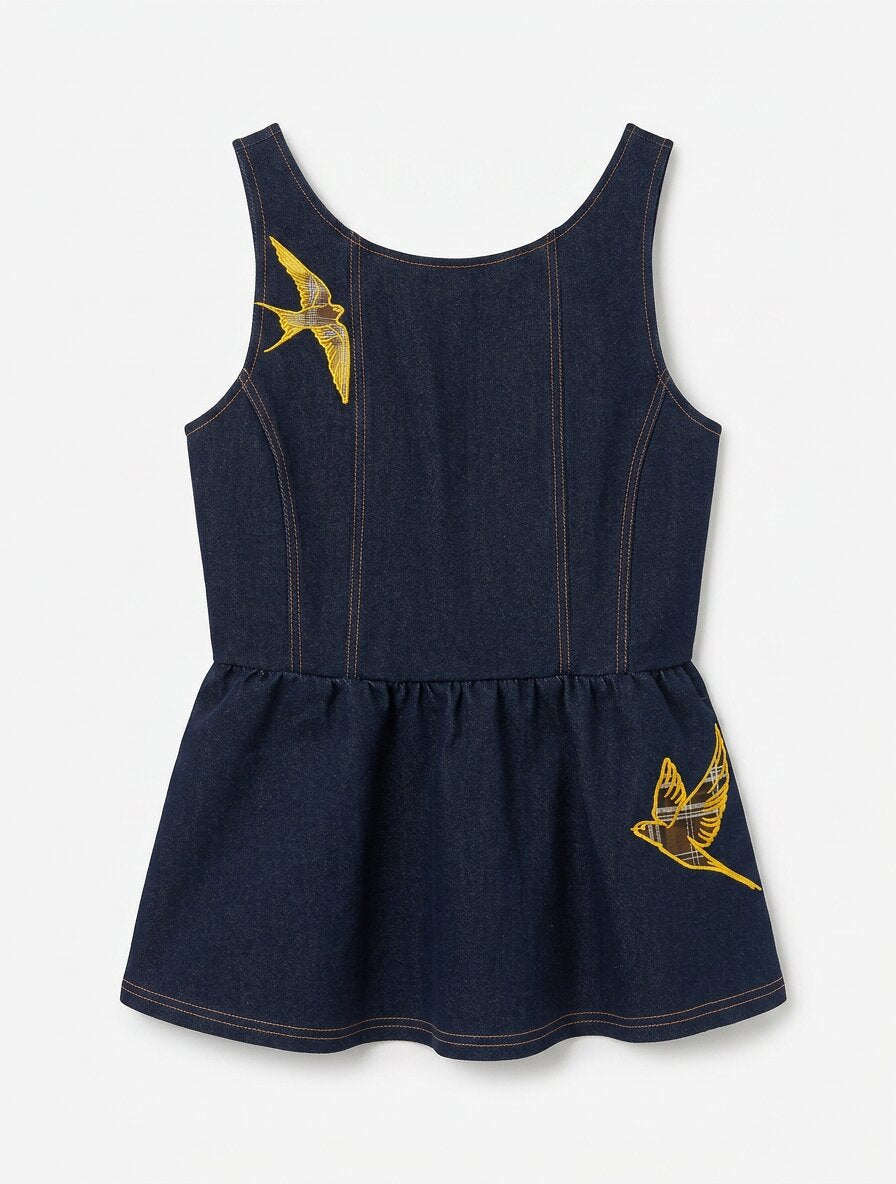 Helmstedt EMILIE DENIM TOP Tops Dark Blue Denim