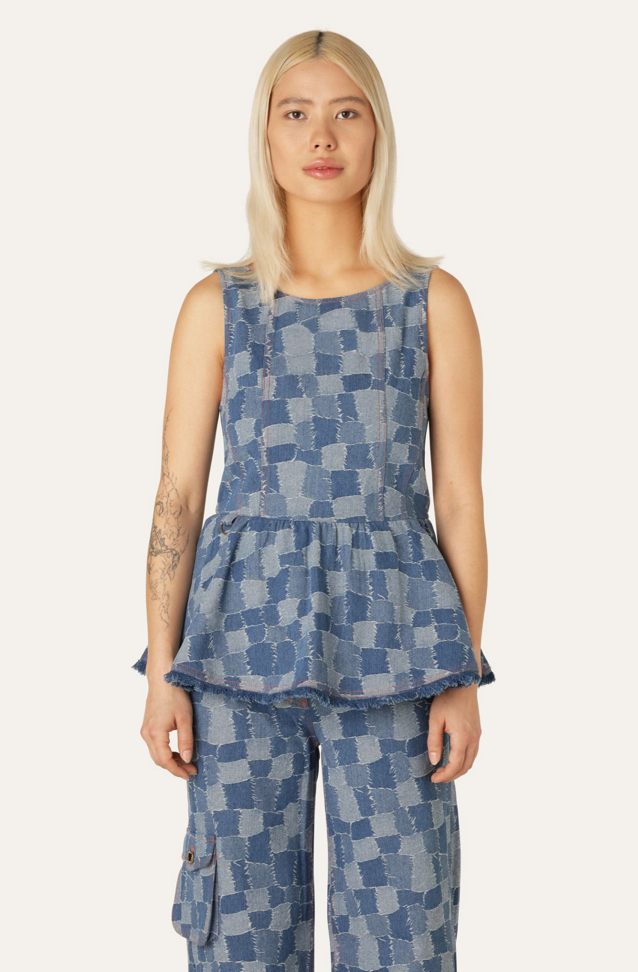 Helmstedt EMILIE DENIM TOP - Blue Patch Denim Denim Patch