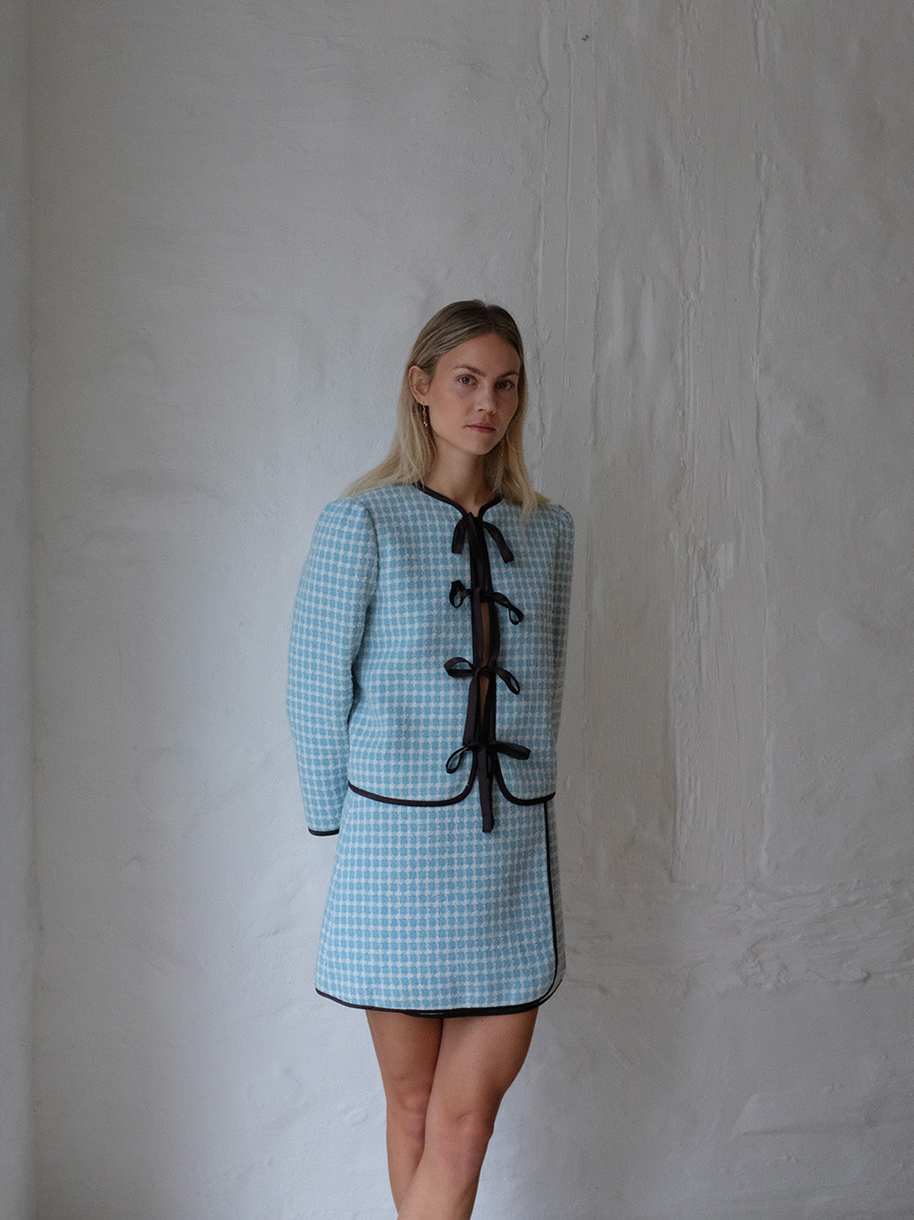 Helmstedt ELLA MINI SKIRT  Blue Tweed