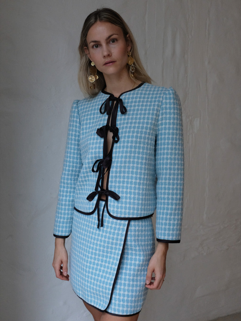 Helmstedt ELLA MINI SKIRT  Blue Tweed