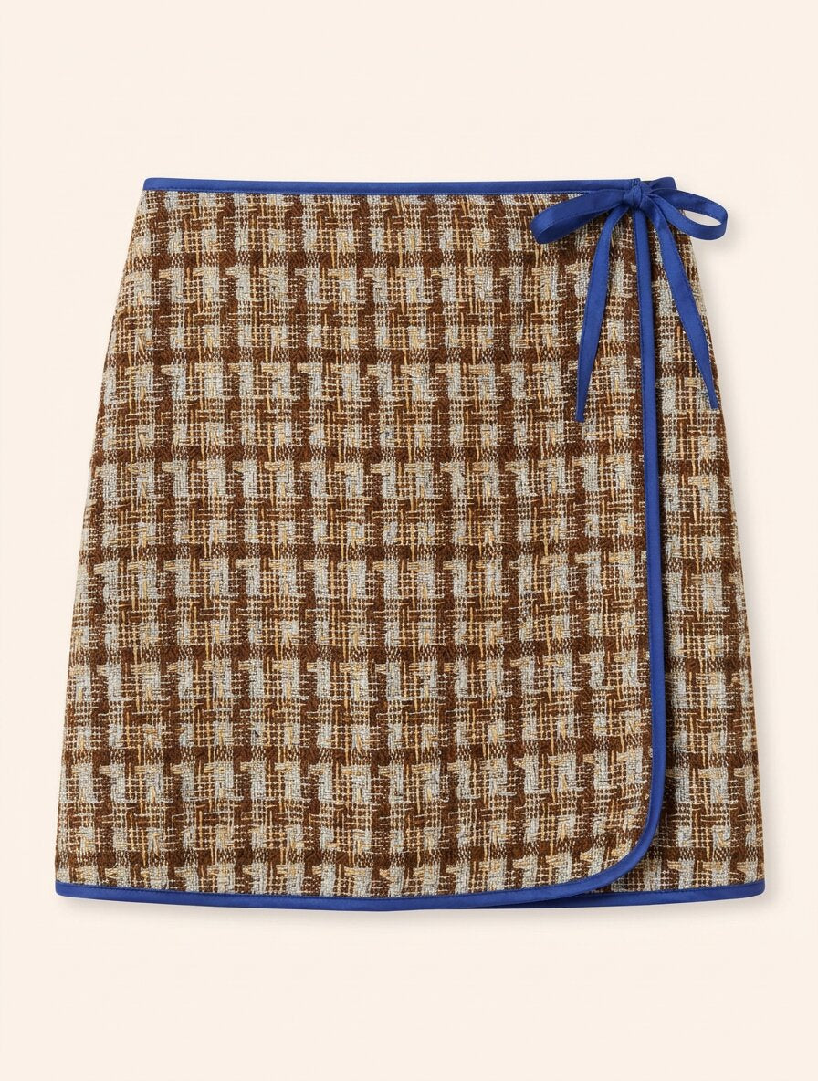 Helmstedt Ella Mini Skirt - Tweed Skirts Brown Tweed