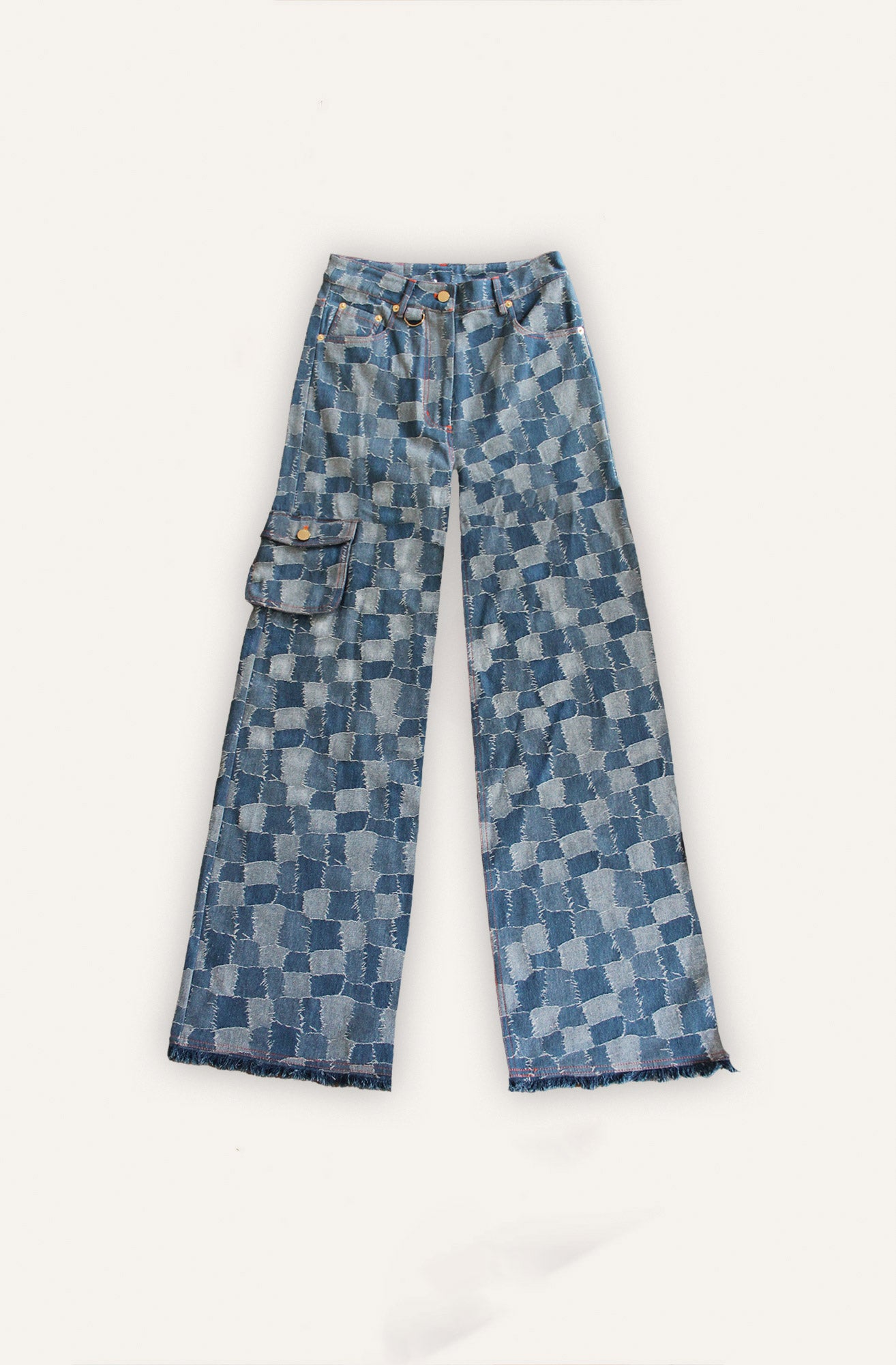 ENYA DENIM JEANS - Blue Denim Patch