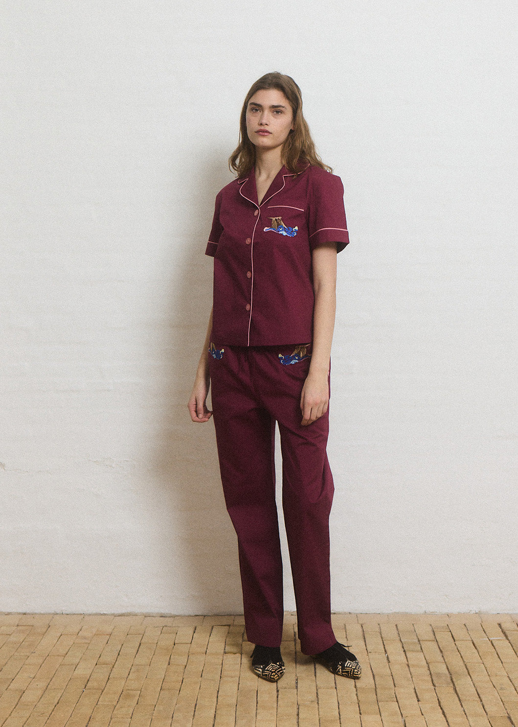 Helmstedt FIONA PANTS Trousers Burgundy Red