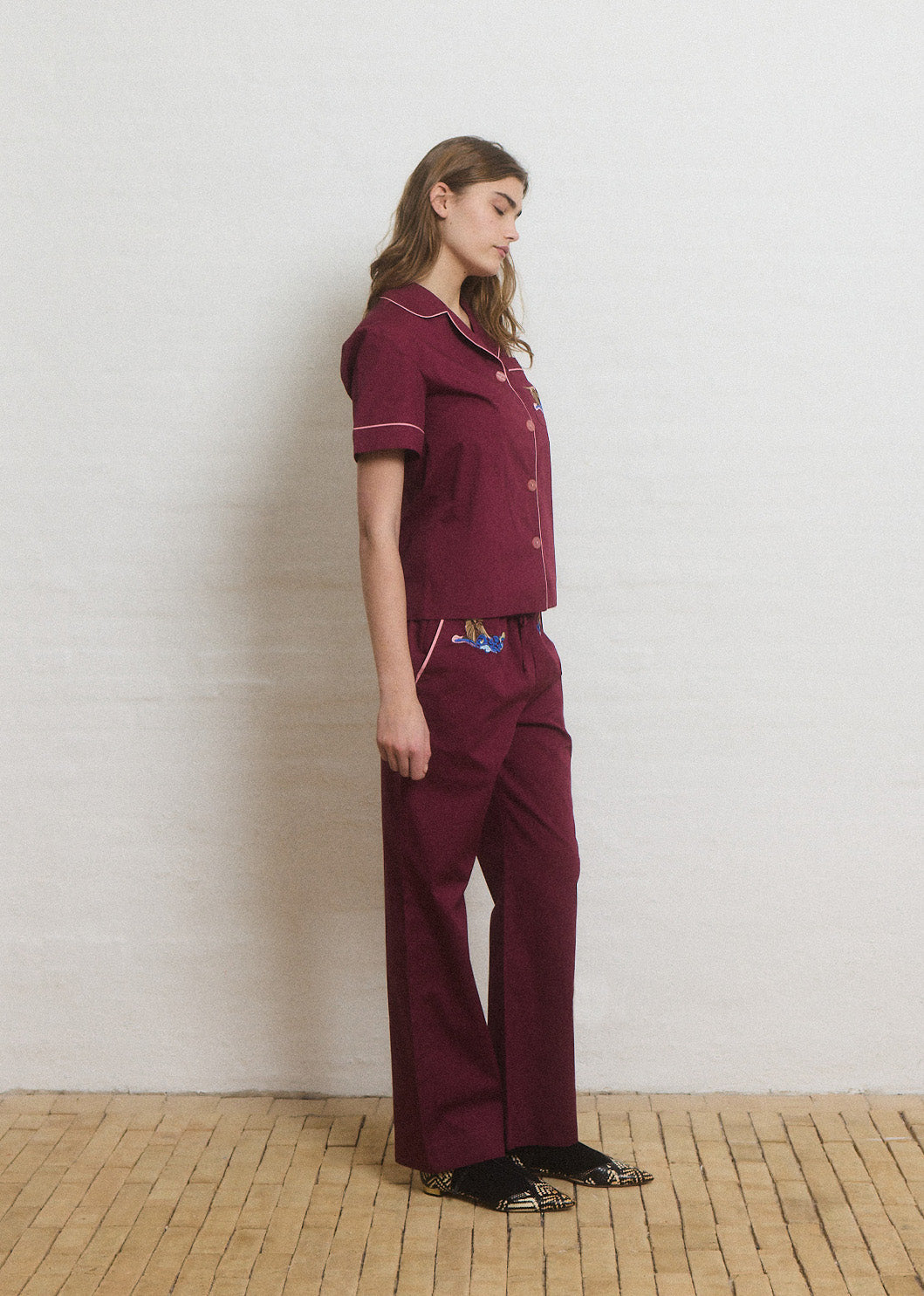 Helmstedt FIONA PANTS Trousers Burgundy Red