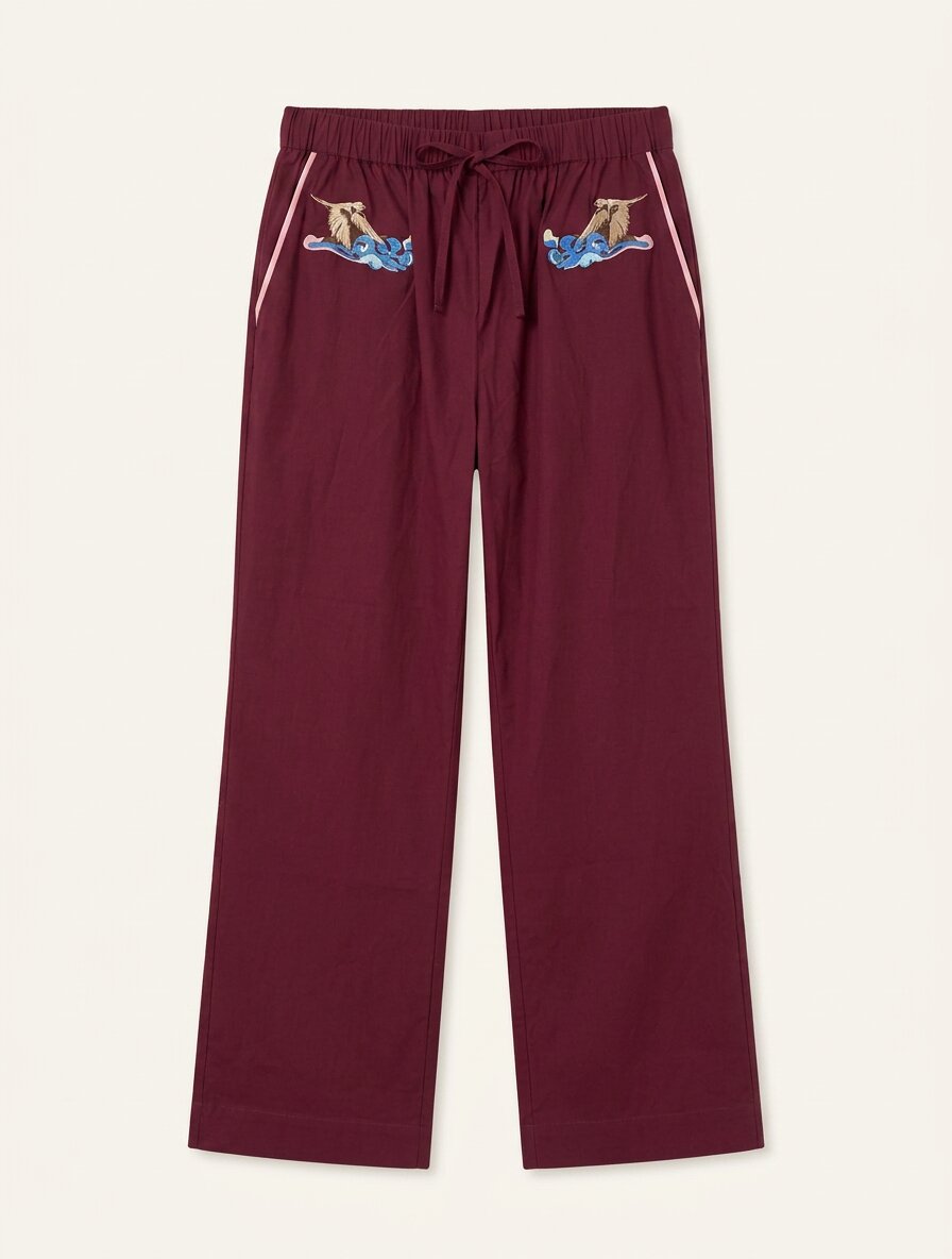 Helmstedt FIONA PANTS Trousers Burgundy Red