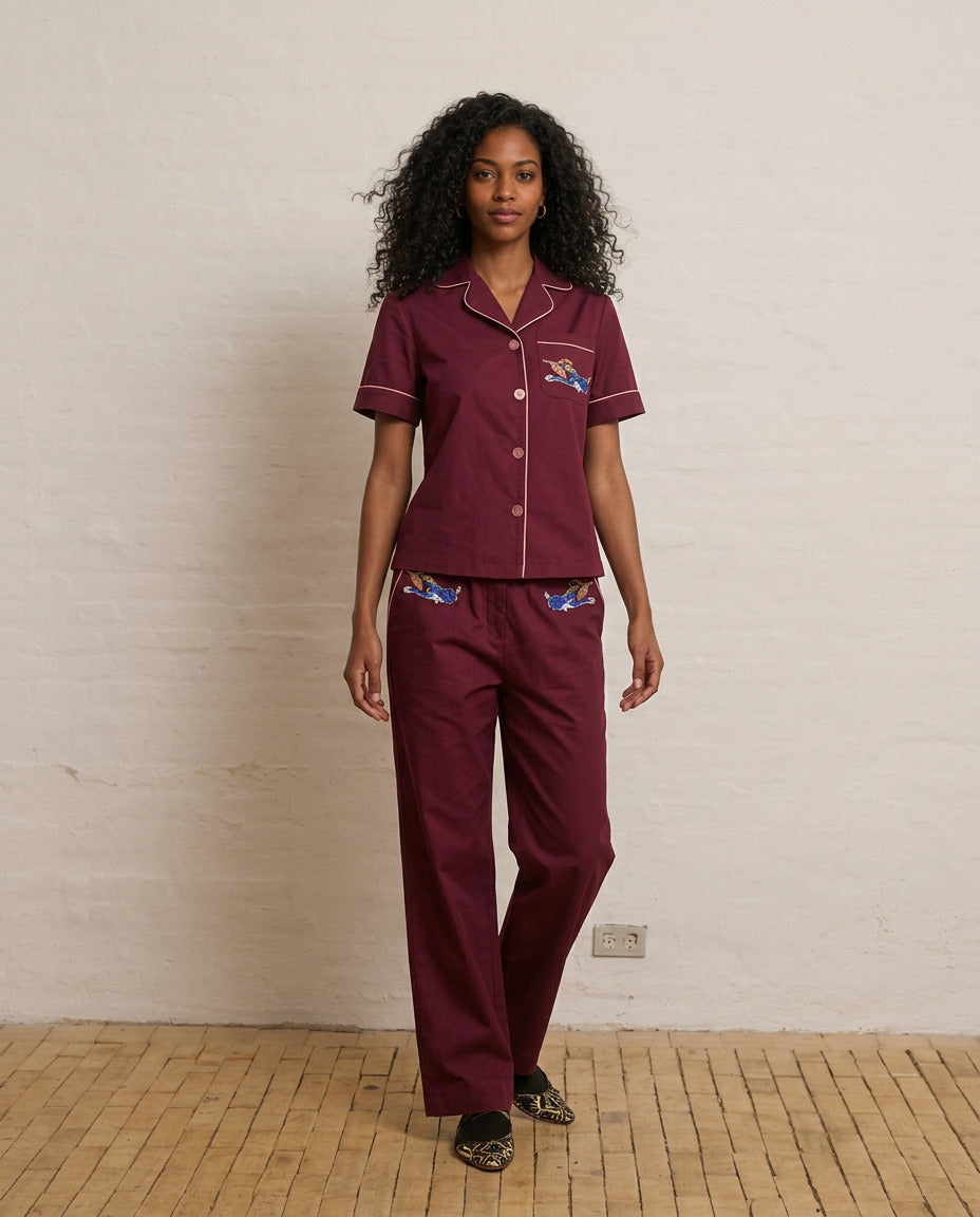 Helmstedt FIONA PANTS- BURGUNDY Trousers Burgundy Red