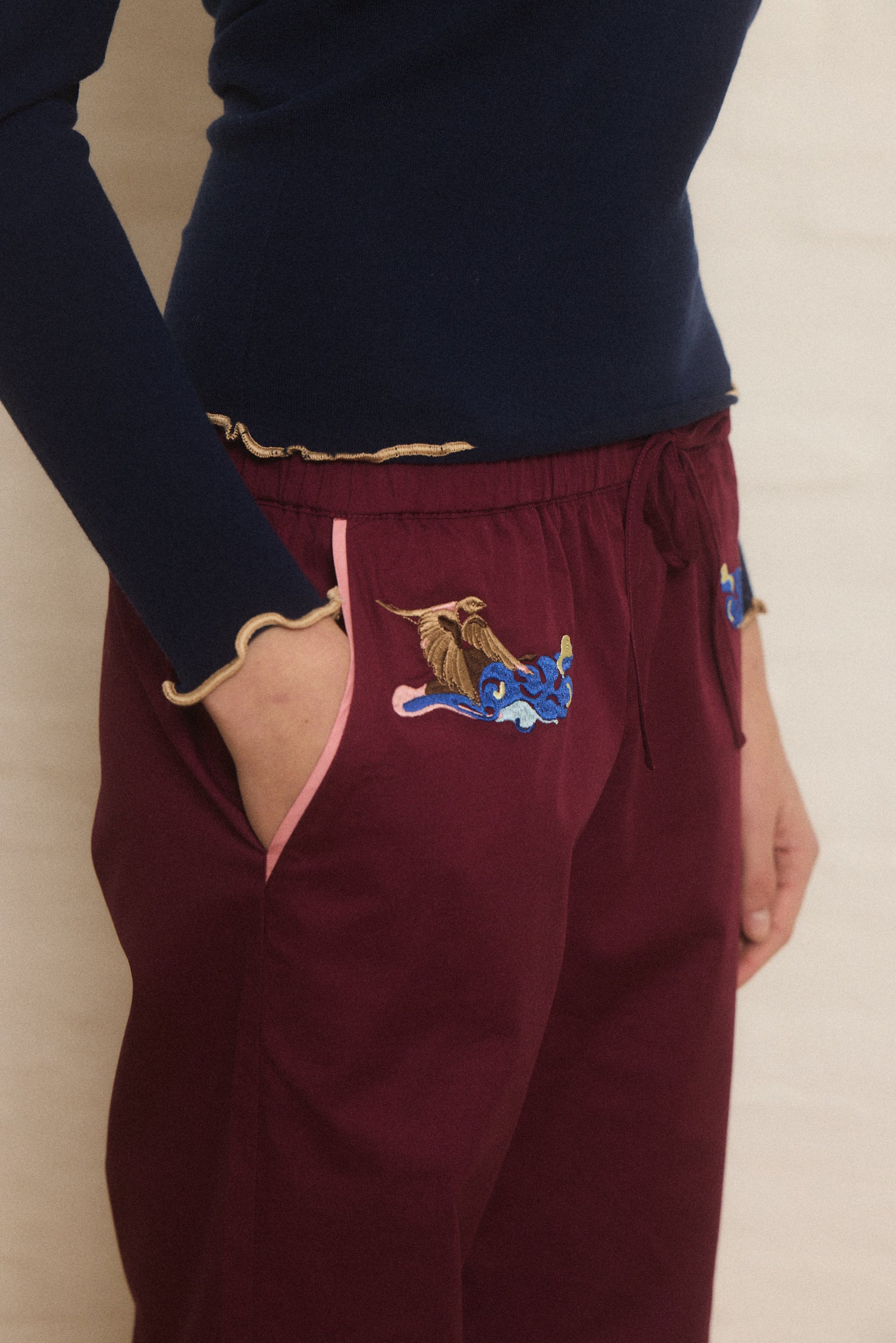 Helmstedt FIONA PANTS- BURGUNDY Trousers Burgundy Red