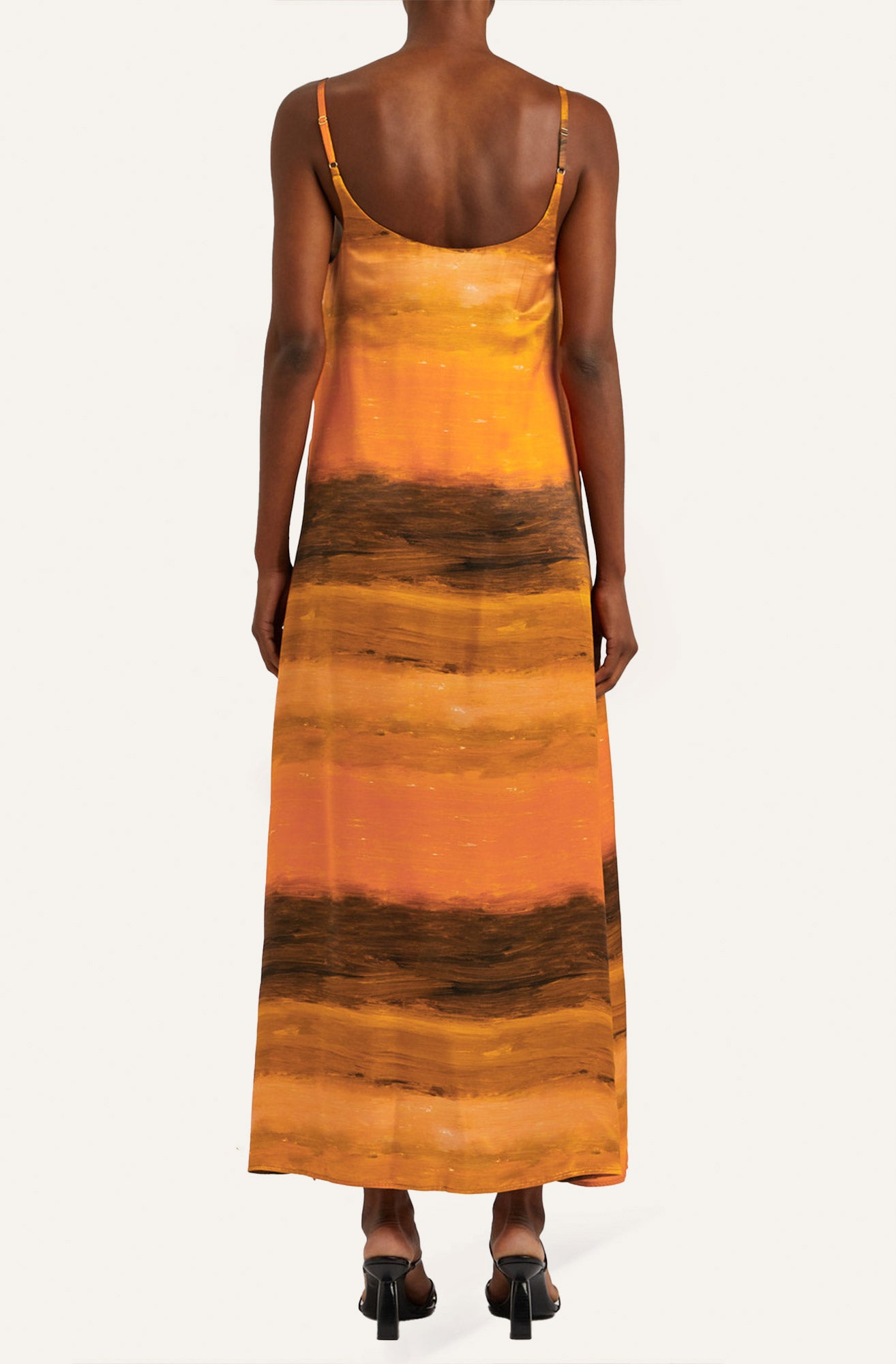 LEVA LONG DRESS - Orange Stripes