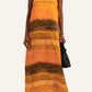 LEVA LONG DRESS - Orange Stripes