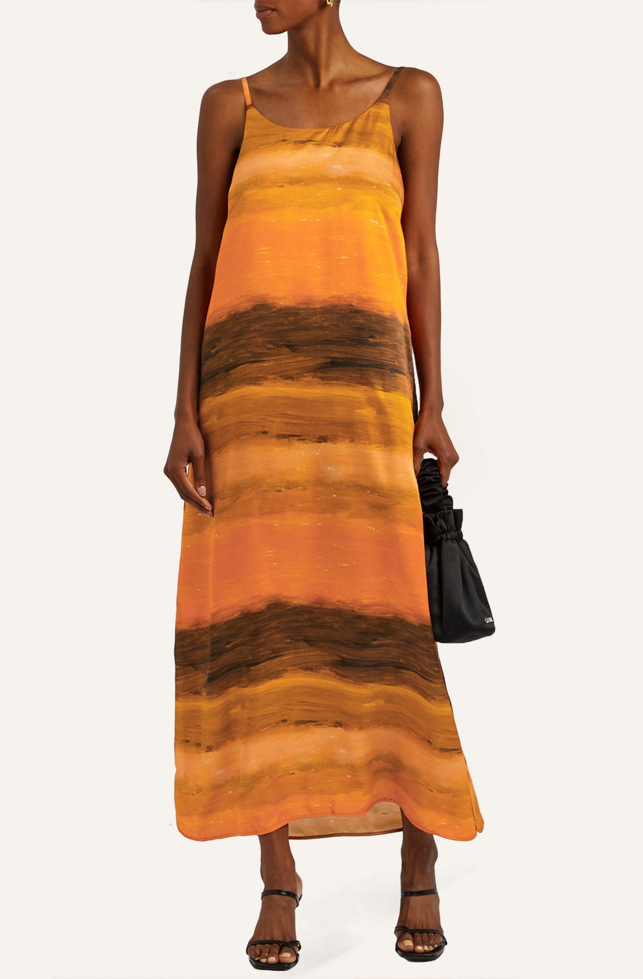 LEVA LONG DRESS - Orange Stripes