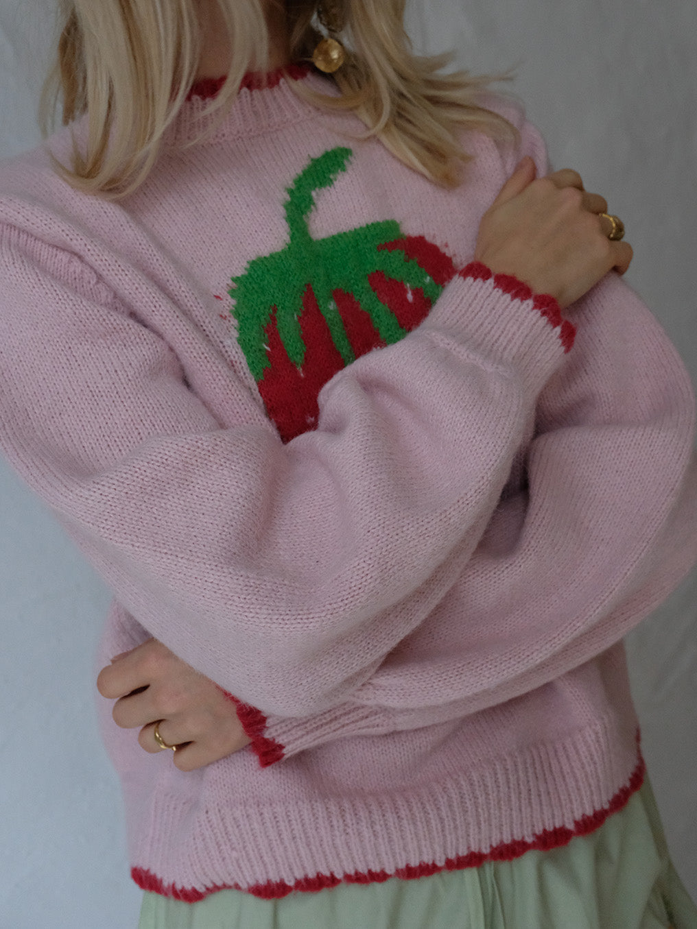 Helmstedt Freja Knit Sweater  Rose Strawberry