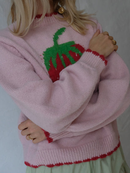Helmstedt Freja Knit Sweater  Rose Strawberry