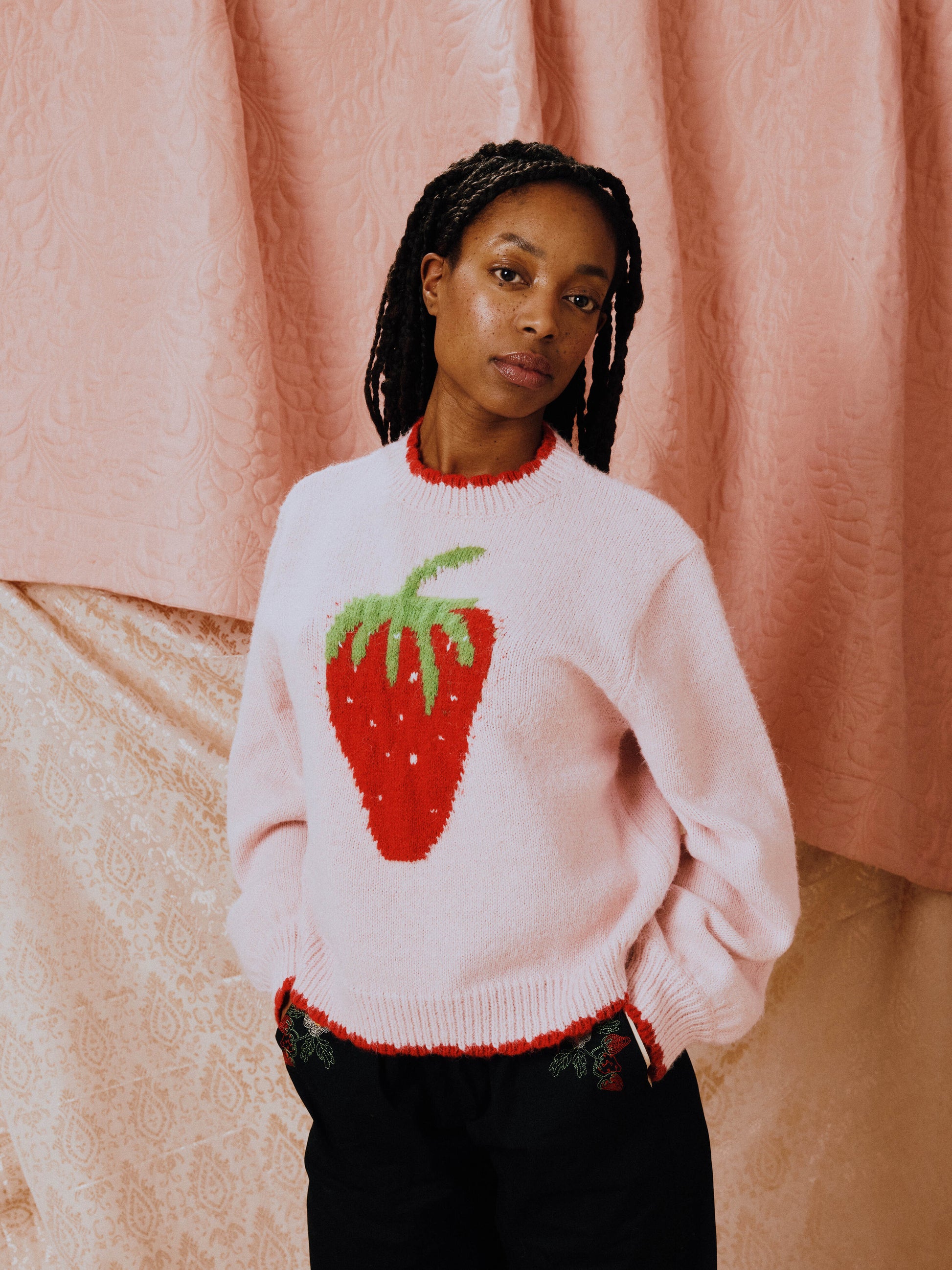 Helmstedt Freja Knit Sweater  Rose Strawberry