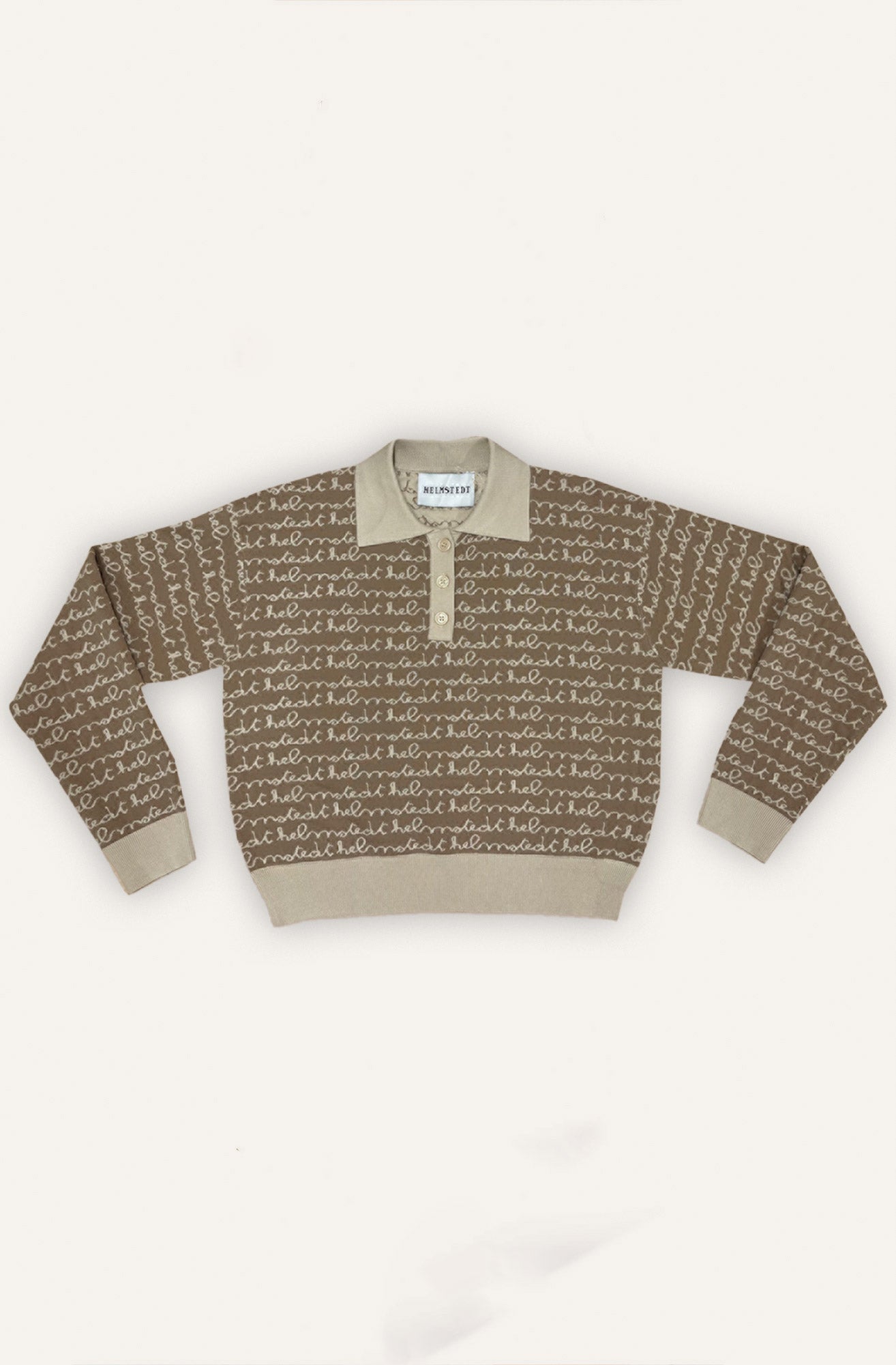 Helmstedt HELMSTEDT LOGO SWEATSHIRT - Beige Knitwear Beige