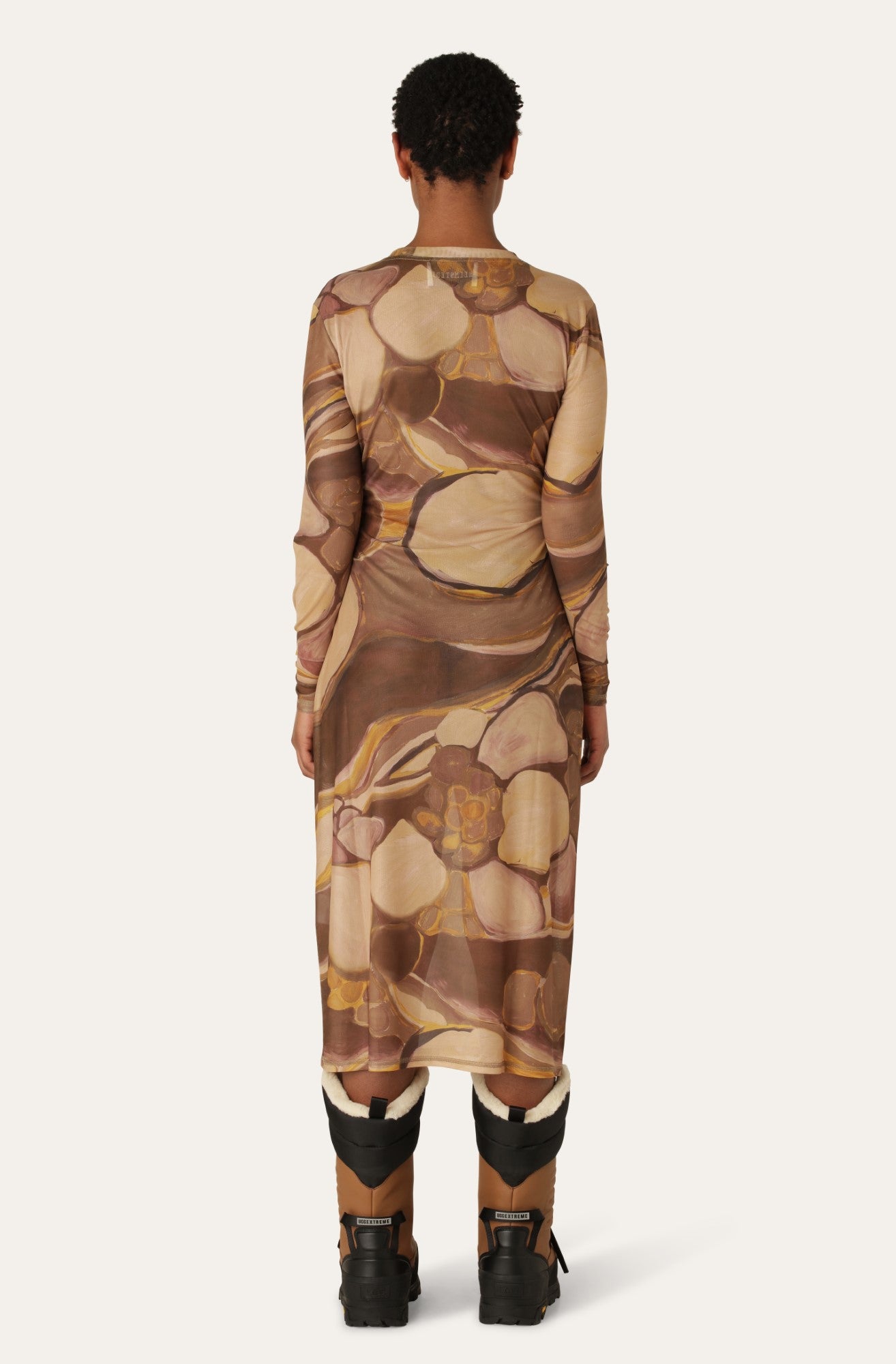 Helmstedt JULIA MESH DRESS - Gold Planets Jersey Golden Planets