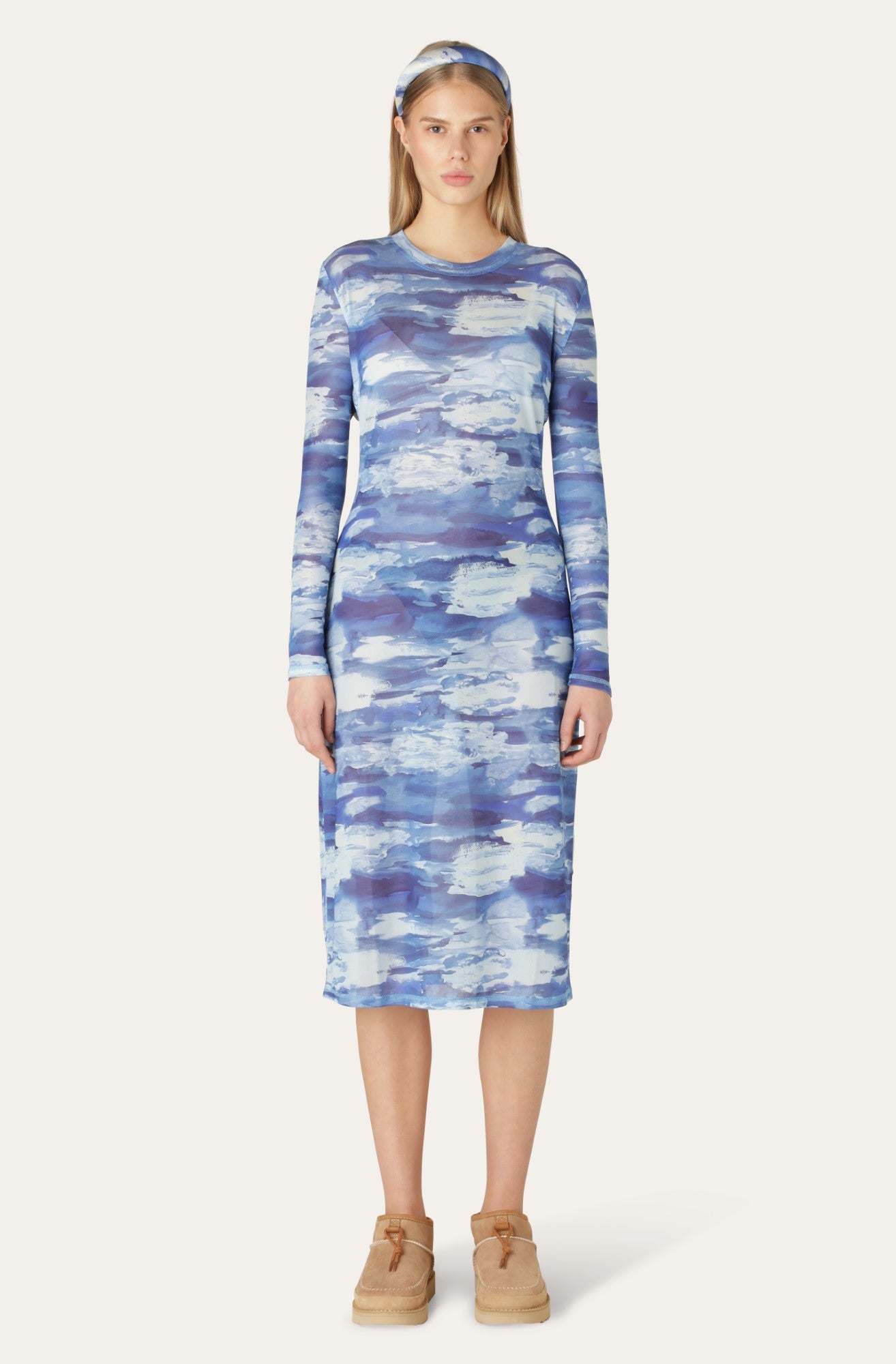 Helmstedt JULIA MESH DRESS - Winter Clouds Jersey Winter Clouds