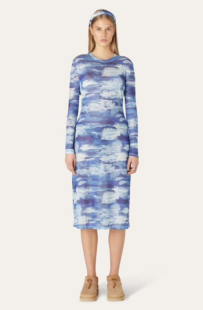 Helmstedt JULIA MESH DRESS - Winter Clouds Jersey Winter Clouds